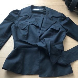 Diane Von Furstenberg black linen jacket